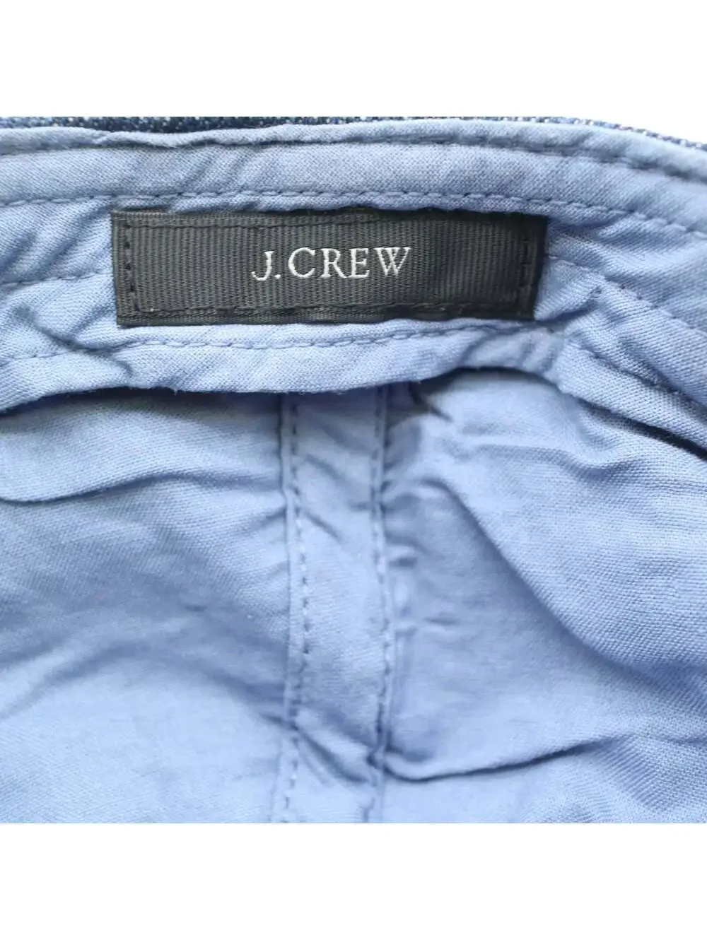 J. CREW Blue Denim Baseball Cap Chenille Patch Number 10 Adjustable Strapback